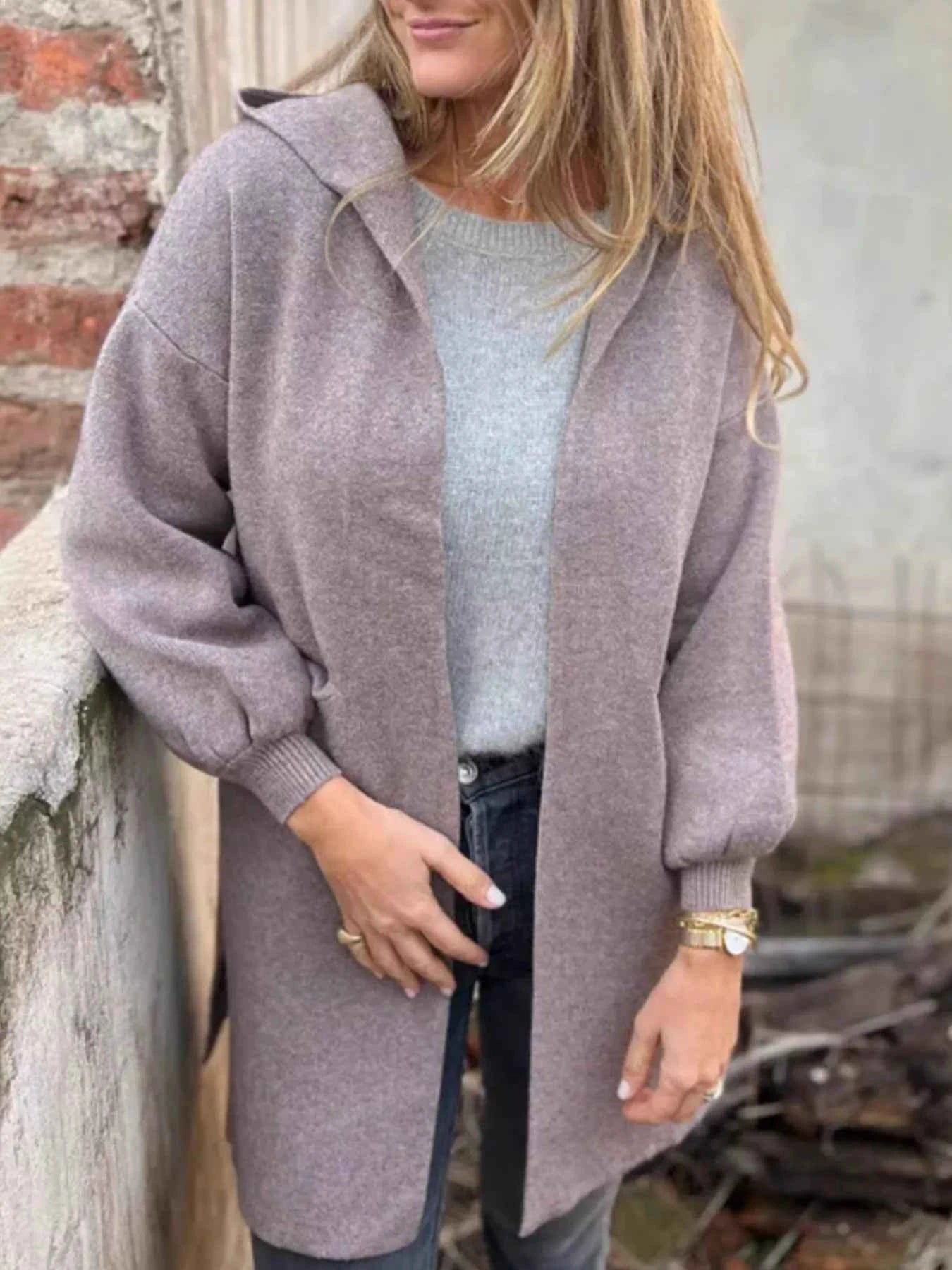 Full Size Open Front Hooded Cardigan Plus Size Light Purple 148f2a2b-8317-4d3c-95ea-e4b48ae4b1be-Max-Origin