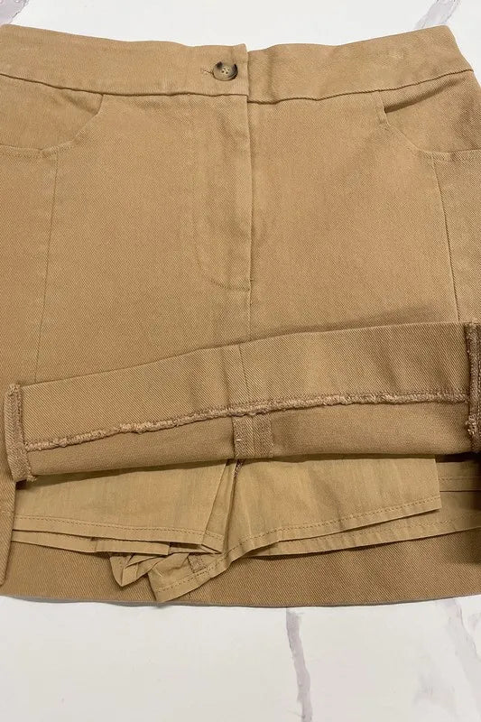 Annie Wear Comfort Stretch Cotton Slit Detailed Mini Skirt 14903bbc77b346b88ee75d1d0e9390ef-Max-Origin