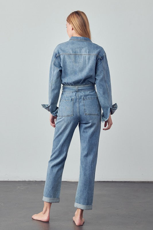 Belted Collared Button Front Denim Jumpsuit 14971027_1e6eda64-f584-45cc-82d5-fa8274d6e28a