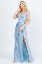Off the shoulder glittery jacquard gathered gown 14998666_a89ca1d2-e35f-4a7e-b8c8-67eb5ec42021