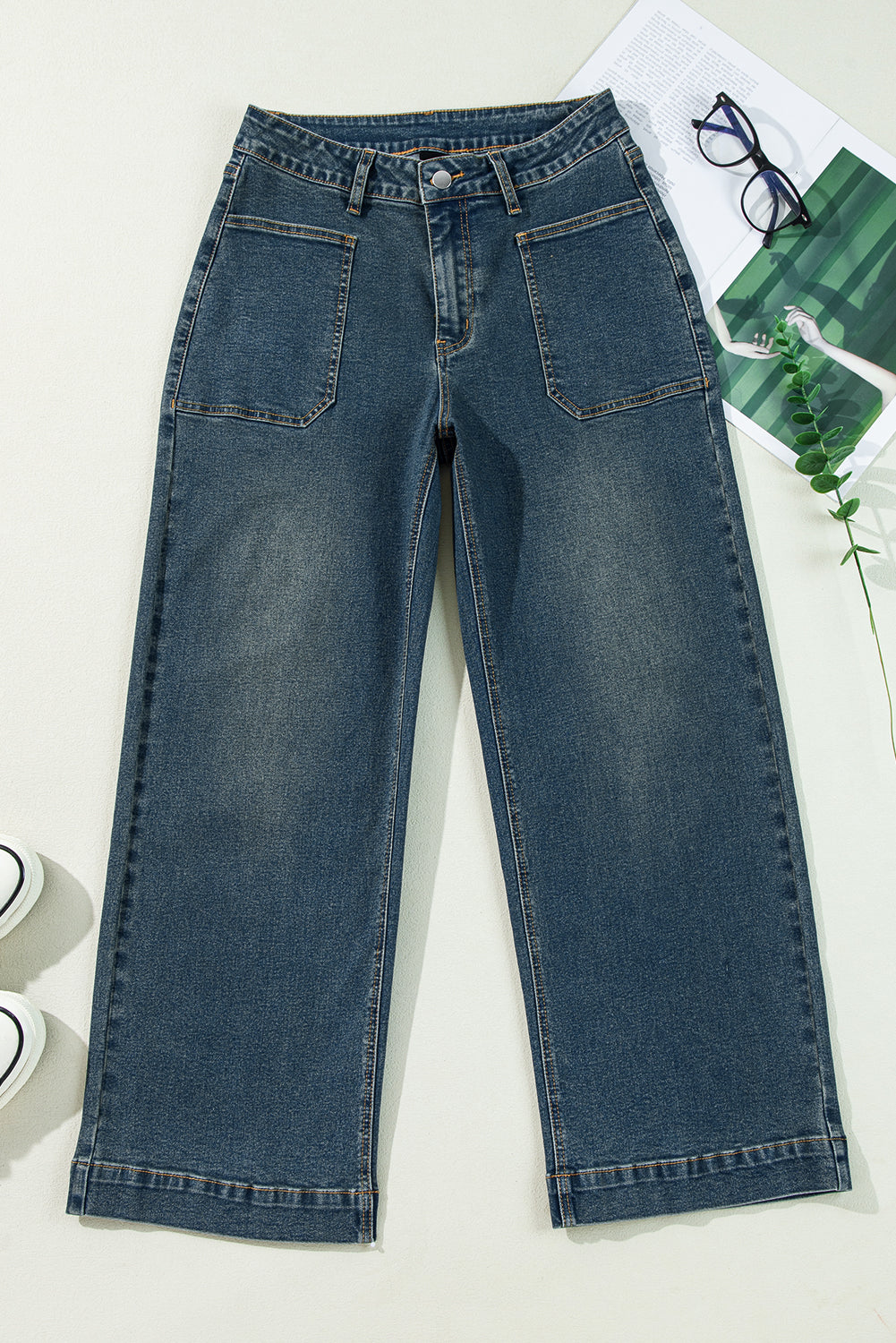 Real Teal Square Patch Pocket High Rise Shift Jeans 14b249d2c5eb60e3