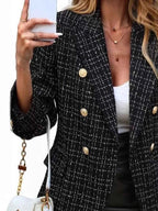 Double-Breasted Lapel Collar Blazer 14b556b0-a47c-4535-b911-f3c378c99501-Max-Origin