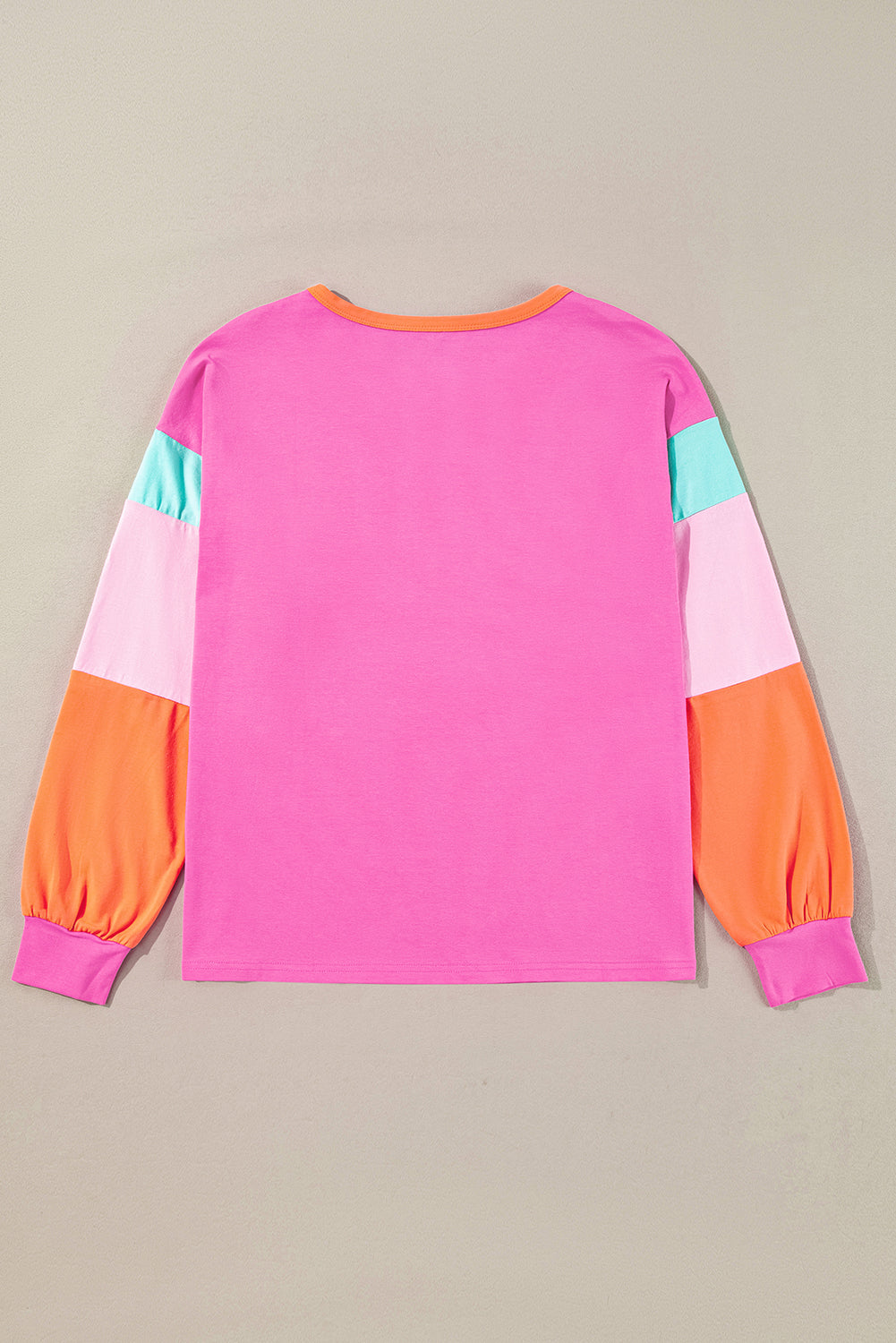 Green Color Block Sleeve Loose Fit Top 14c9d130ee02d840
