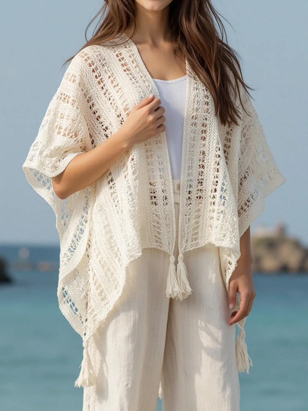 Openwork Tassel Open Front Knit Cover Up 14ca6f29-180c-4a78-9b59-b50fdd7bb5fd-Max-Origin