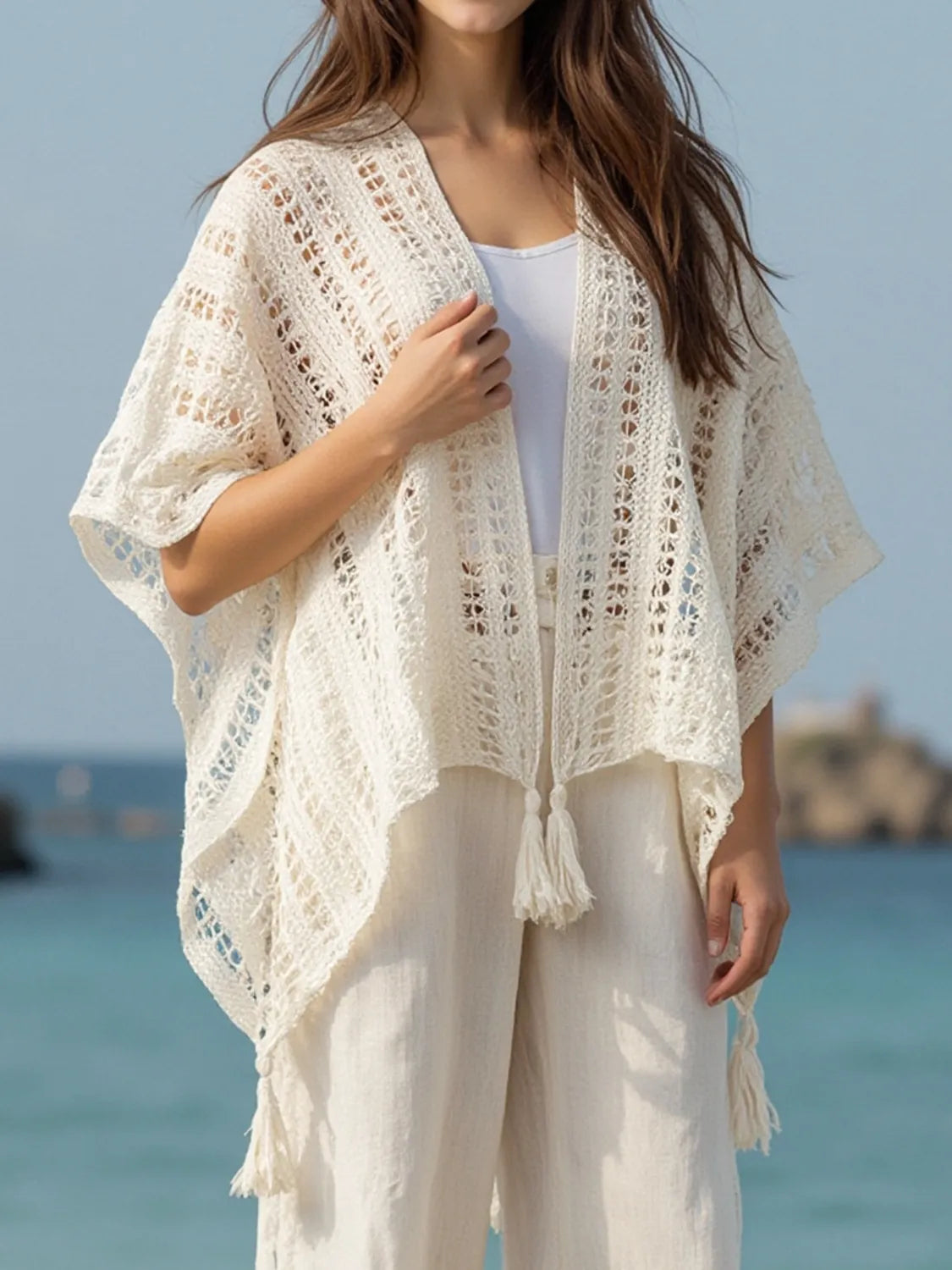 Openwork Tassel Open Front Knit Cover Up 14ca6f29-180c-4a78-9b59-b50fdd7bb5fd-Max-Origin