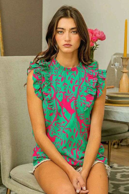 Leopard Leaves Print Woven Top 14cdde8d60414093b293b82b48dc726a-Max-Origin