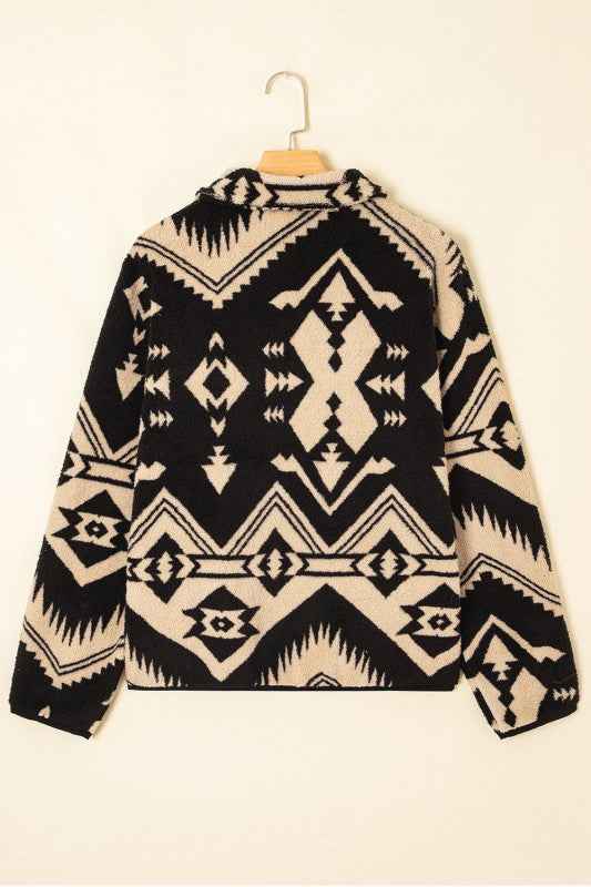 Western Aztec Fleece Half Zip Sweatshirt 14e55ba1-6efa-4c26-a030-62e64b811011