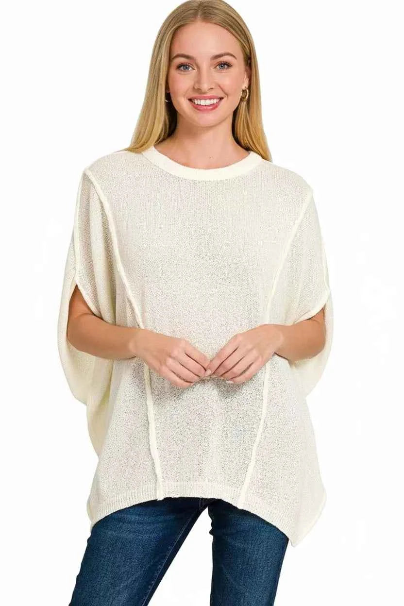 Zenana Drop Shoulder Short Sleeve Knit Top 14f8e4bf-23ba-4e82-8b6c-19889eb8b338-Max-Origin