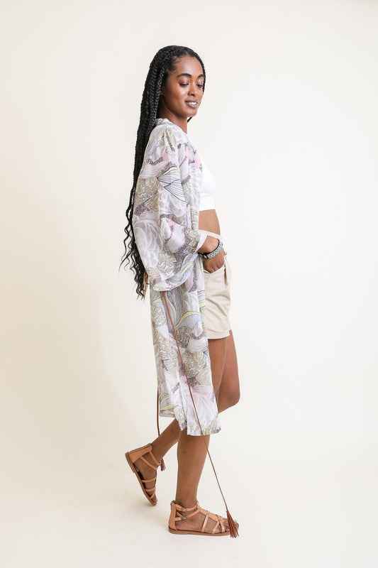 Ikebana Kimono W/ Suede Tie Belt 15130895_b293b020-59b5-48f3-a91d-7f5a03ad1494
