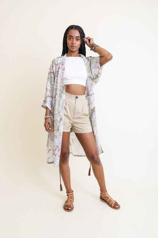 Ikebana Kimono W/ Suede Tie Belt Pink One Size 15130895_c89f4435-3bed-45f6-9cef-ede8a4c7971f