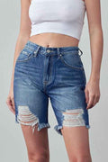 High Rise Ripped Bermuda Denim Shorts MEDIUM 15232481_2dc2c599-b693-4f9e-accf-160186f1eb22