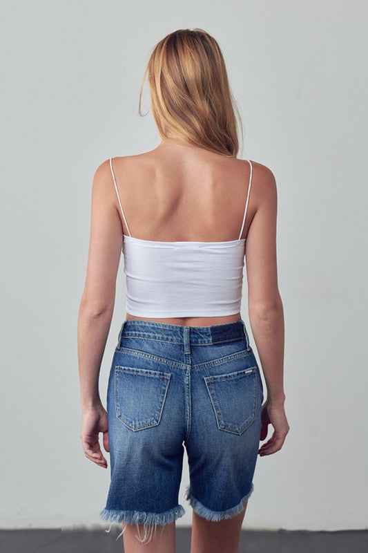 High Rise Ripped Bermuda Denim Shorts 15232481_694da266-140c-48e8-b109-6c361fff1e80