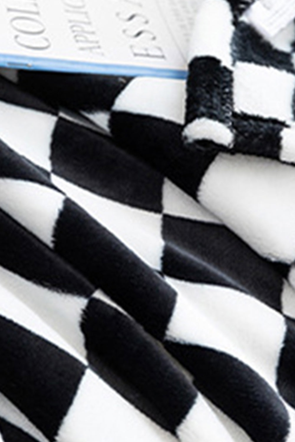 Navy Blue Checkerboard Printed Soft Throw Blanket 120*200cm 152621bac6fb2f34