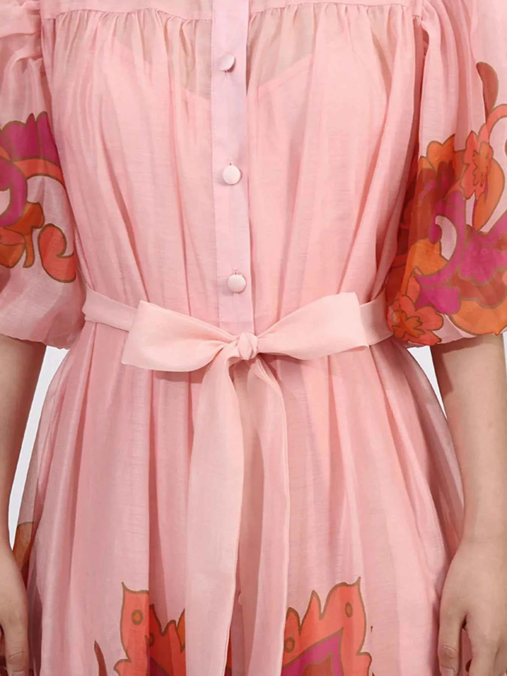 Button Front Puff Sleeve Dress 15274a7a-35d9-4e78-a8bd-775ef4cbe6d5-Max-Origin