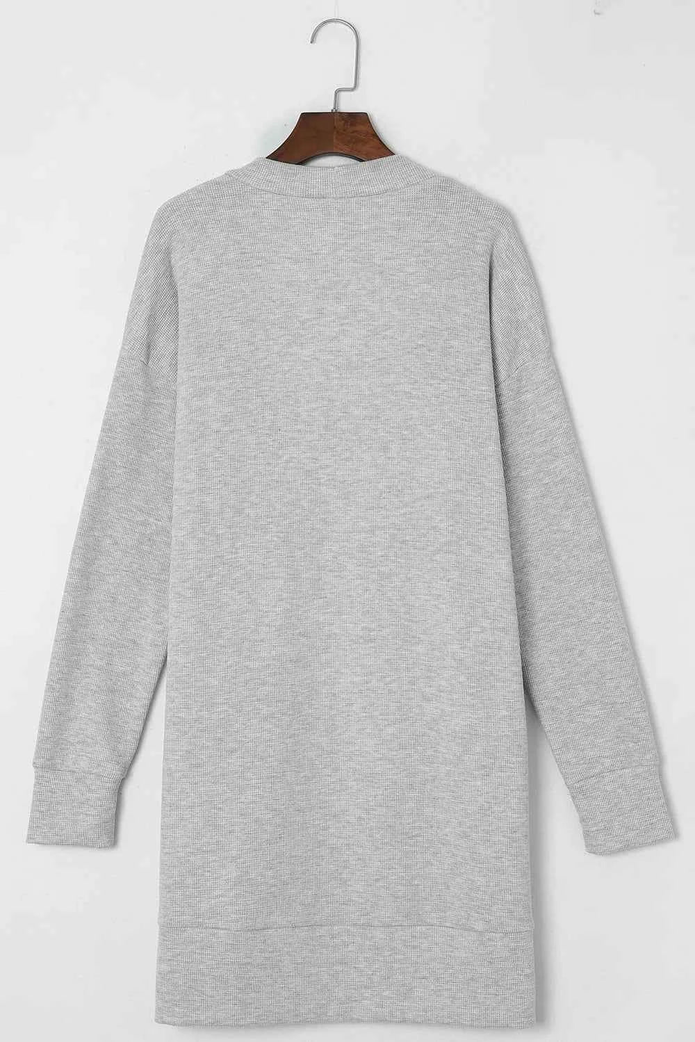 Pocketed Open Front Long Sleeve Cardigan 153120b9-2db3-4157-8d63-e961e66160d3-Max