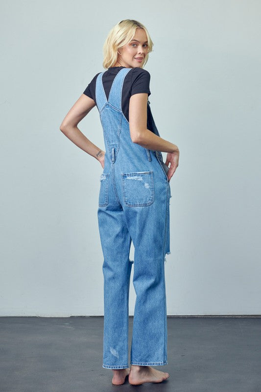 Pocket Patched Ripped Denim Overalls 15374240_1a852506-3470-413a-9d90-6a25a4284f18