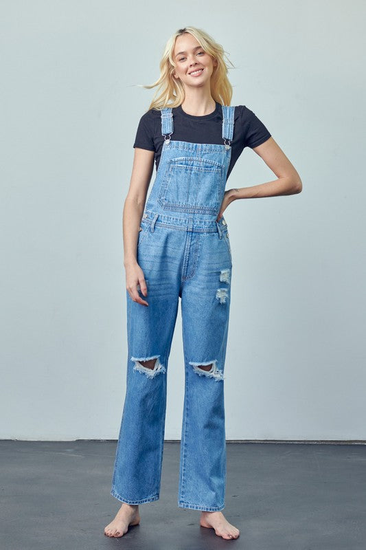 Pocket Patched Ripped Denim Overalls MEDIUM 15374240_c0ce5d05-5d86-4c8a-8647-52d7553633c5