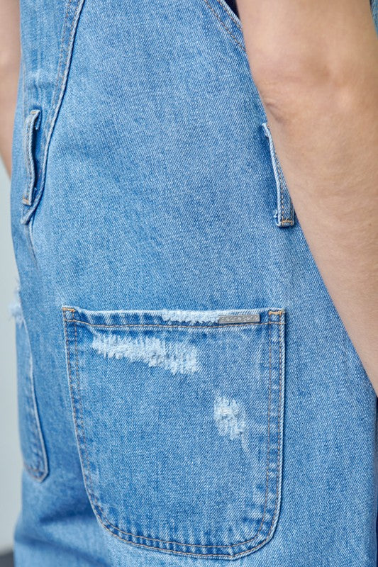 Pocket Patched Ripped Denim Overalls 15374240_ee00e81a-6fb5-4ca6-8ced-9a2b70868c2c