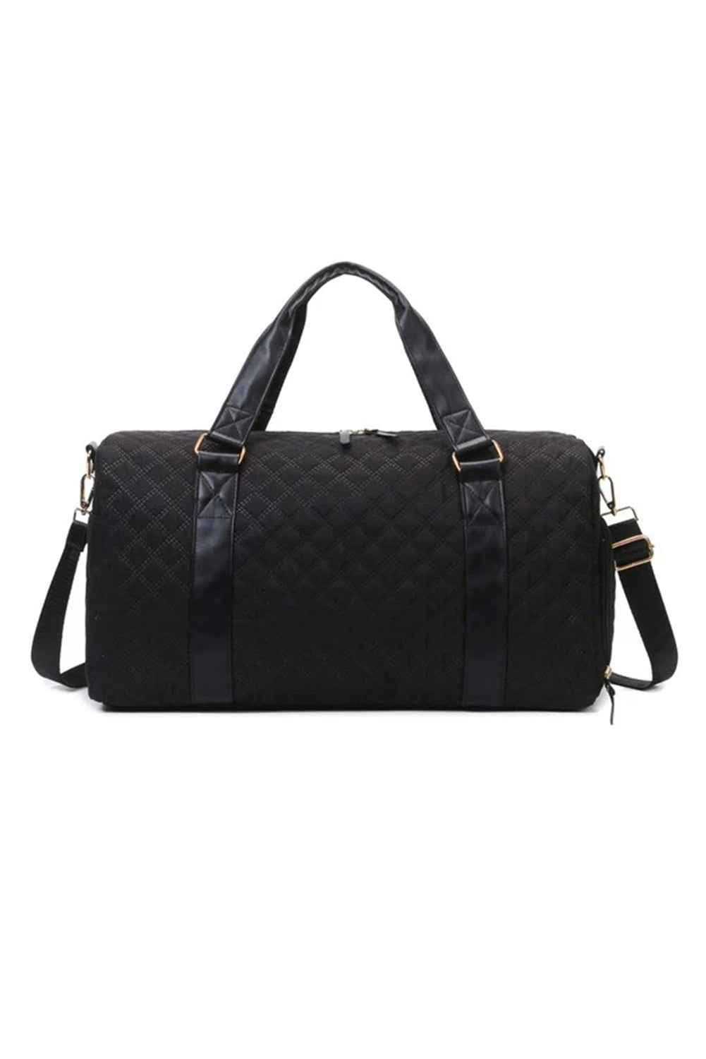 Black Plaid Large Capacity Travel Duffle Bag 154db2b40538f184