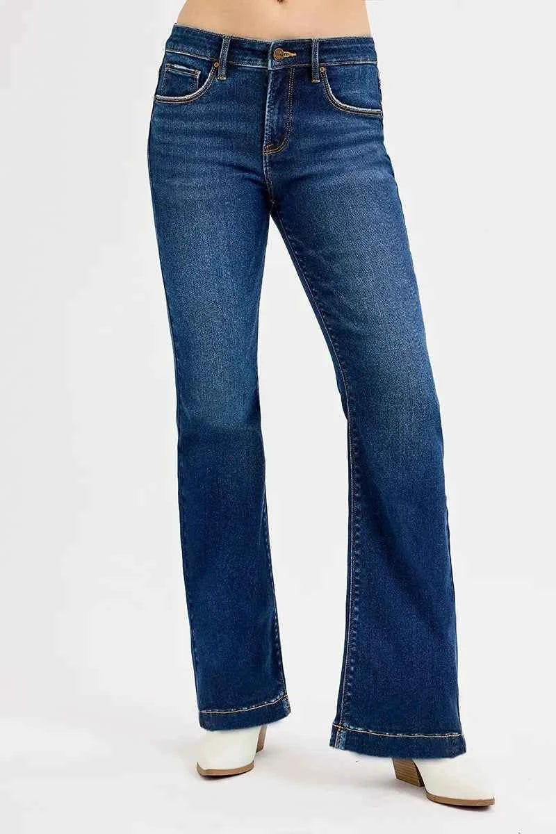 RISEN Full SIze Tummy Control Mid Rise Flare Jeans Plus SIze DARK 1551f51e32c1468287c17db27a31700e-Max-Origin