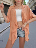 Open Front Half Sleeve Cardigan Sherbet 15545a55-099b-4cb4-9d7f-617bddc73884-Max-Origin