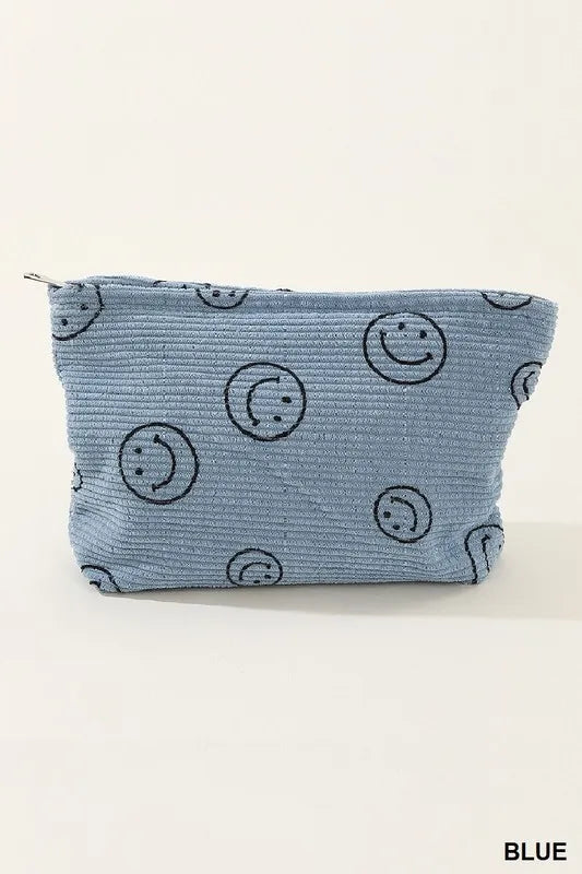Zenana Corduroy Smile Clutch Bag Dusty Blue One Size 1556fa73-e20b-402a-97a3-eb6f7dc36abd-Max