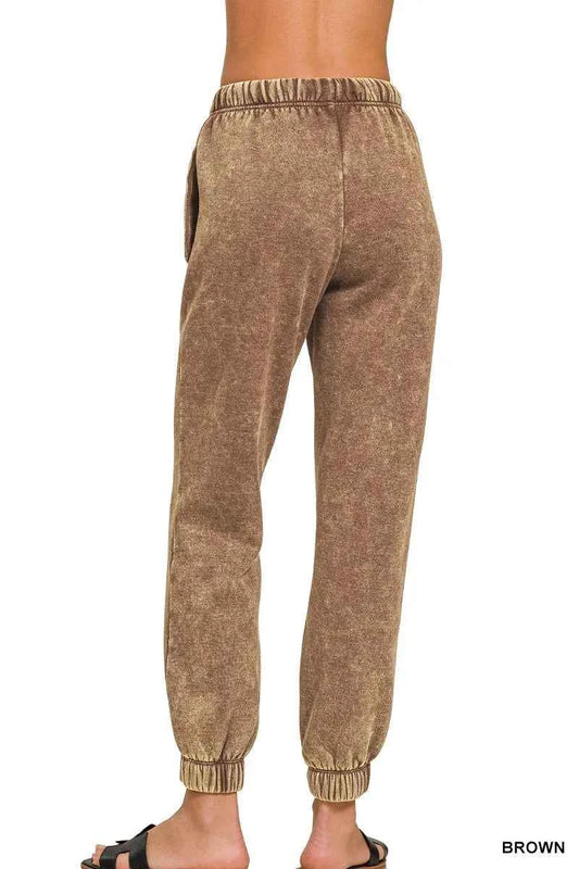 Acid Wash Fleece Sweatpants with Pockets 15579573ce784cde90768c285ad666dd-Max-Origin