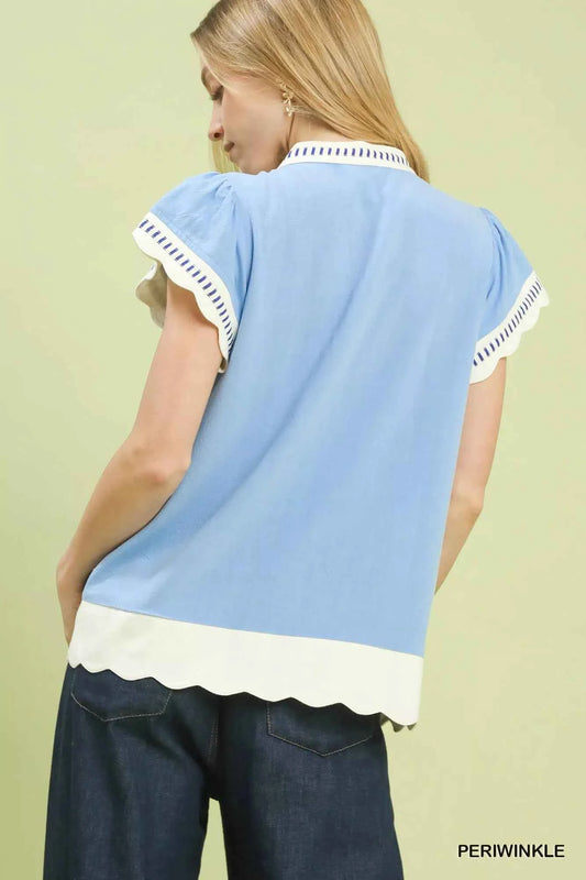 Contrast Scallop Trim Top 155c6cad-bf88-42bf-a05f-3dc8f4216612-Max-Origin