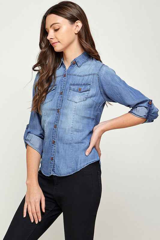 TENCEL TOP DENIM BLOUSE 15627818_12c901cb-d48c-4204-ba0f-552e30e06400