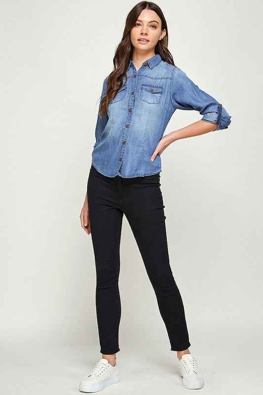 TENCEL TOP DENIM BLOUSE 15627818_19437917-cd44-4725-a8a0-3fca71333854