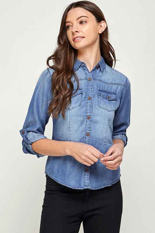 TENCEL TOP DENIM BLOUSE 15627818_9a5f580b-1e3d-4eda-8223-6de13494a8fd