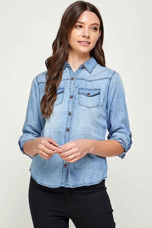 TENCEL TOP DENIM BLOUSE 15627818_efead15f-a589-492a-92a3-1e274b917ff3