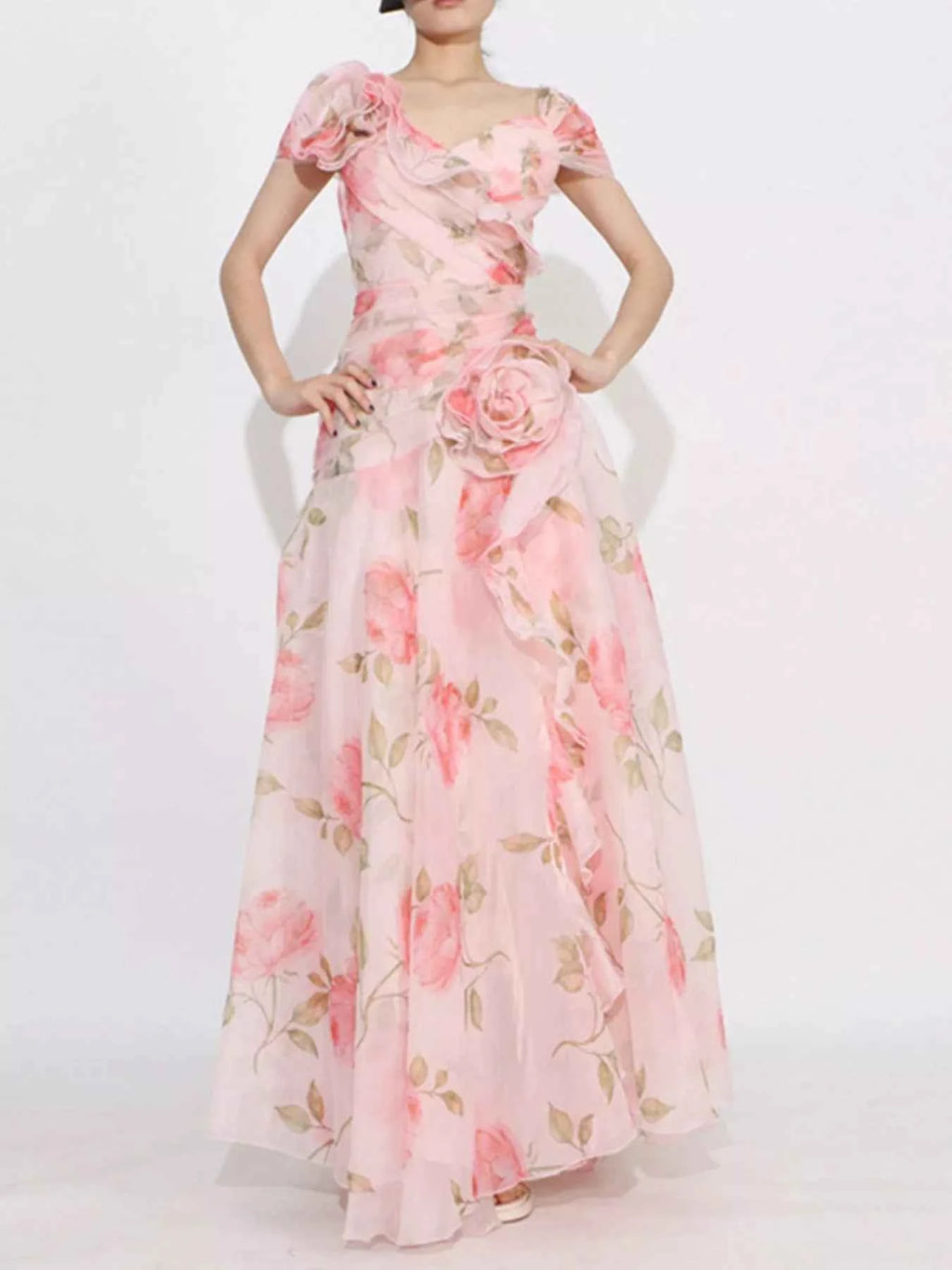 Floral Ruffled Short Sleeve Maxi Dress 1567a728-f656-4507-bf69-ec4b50df3a52-Max-Origin