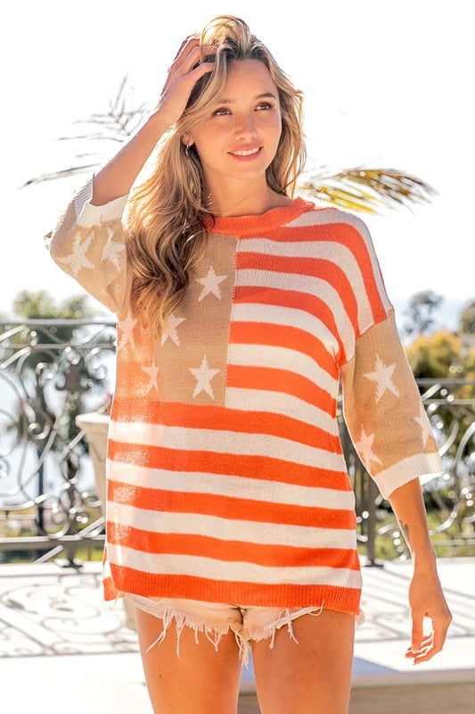 American Flag Round Neck Knit Top 1568508e-0249-4306-b33a-9e47b0fb82a4-Max
