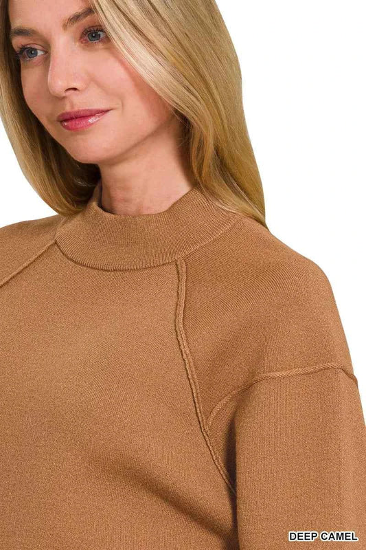 Viscose Mock Neck Exposed Seam Sweater 15707db3-e6aa-4f99-b3a0-970925b5fc59-Max-Origin