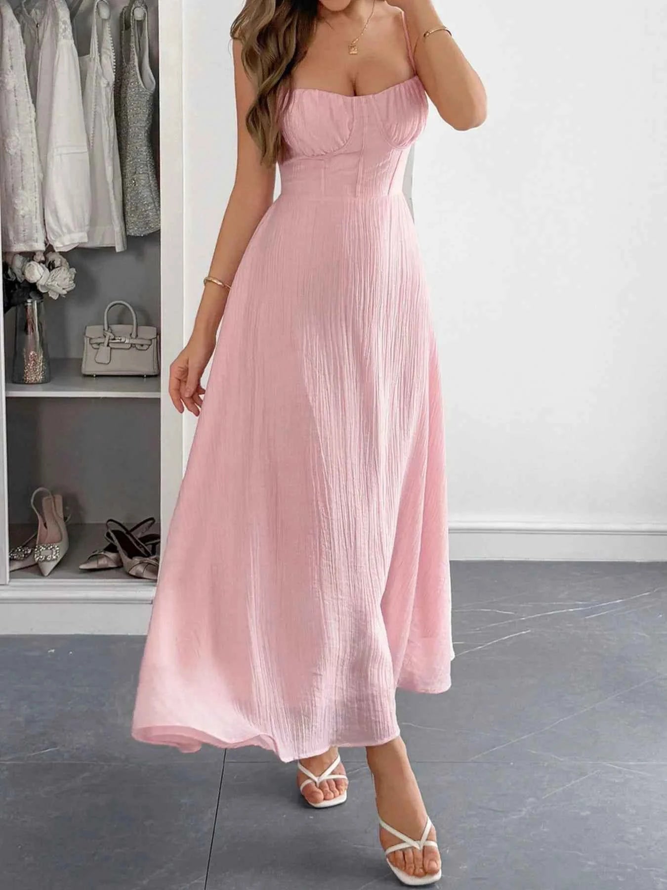 Sweetheart Neck Cami Dress Pink 15797451-039b-4fed-abb6-0886de4e1068-Max-Origin