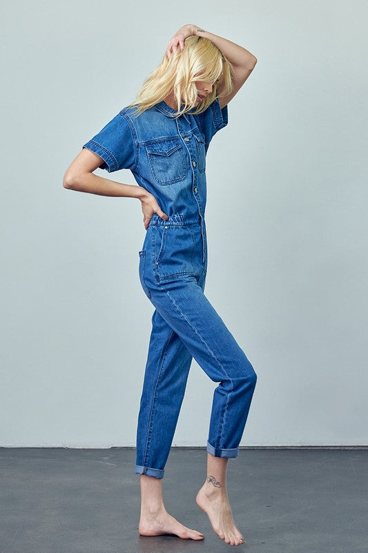 Collared Button Front Denim Jumpsuit 15899102_0e31df58-69d7-4e25-8ad9-3c6eee7cc0be