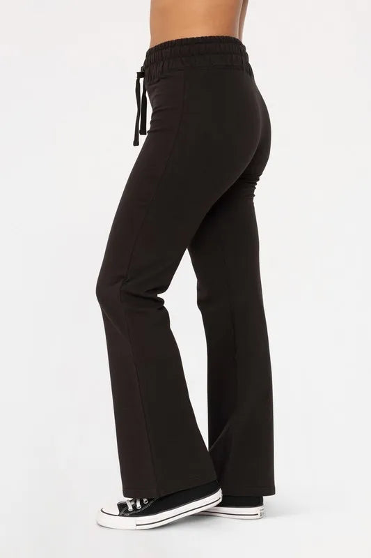 Mono B Drawstring Flared Pants Black 158f521b-604f-4c9d-945d-9afb0abe1906-Max