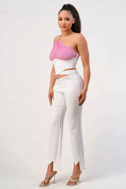 Sophisticate's Pink Accent Halterneck Ensemble 15935129_567578eb-c0b8-41fd-aaf6-970b2a20cc10