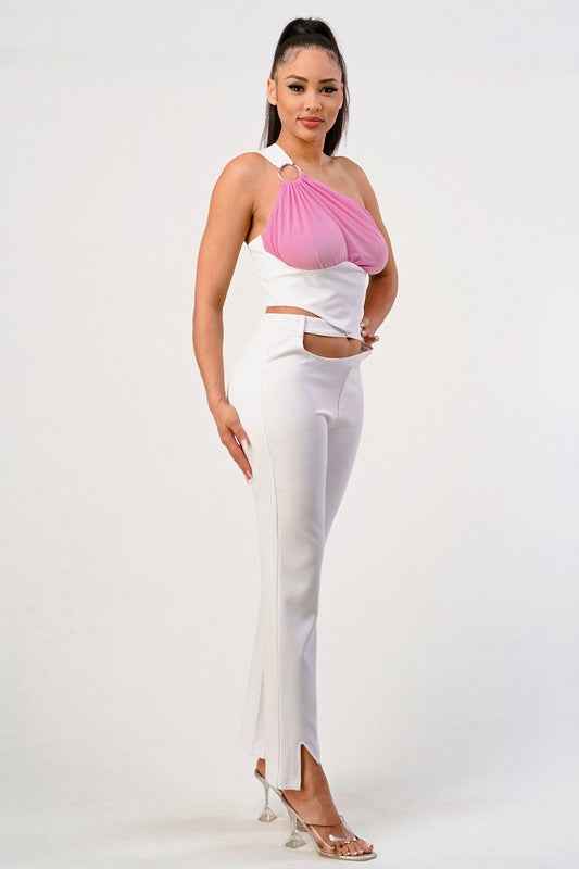 Sophisticate's Pink Accent Halterneck Ensemble 15935129_cc3b9512-d6a7-42ae-8cc0-bba9a6e63094