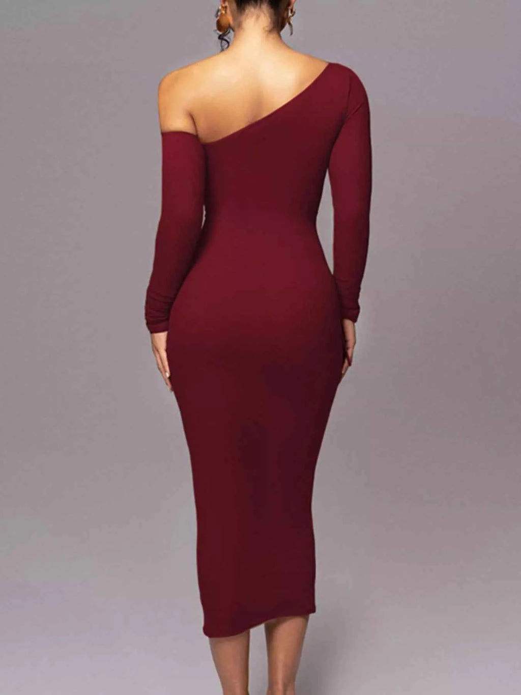 One-Shoulder Ruched Bodycon Midi Dress 159cb504-9c11-4f9d-a262-82e148113f8d-Max-Origin