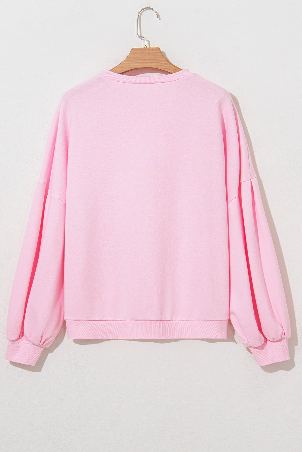 Light Pink Sweet Bow Lantern Sleeve Oversized Pullover Sweatshirt 15c285d0bd72c97e