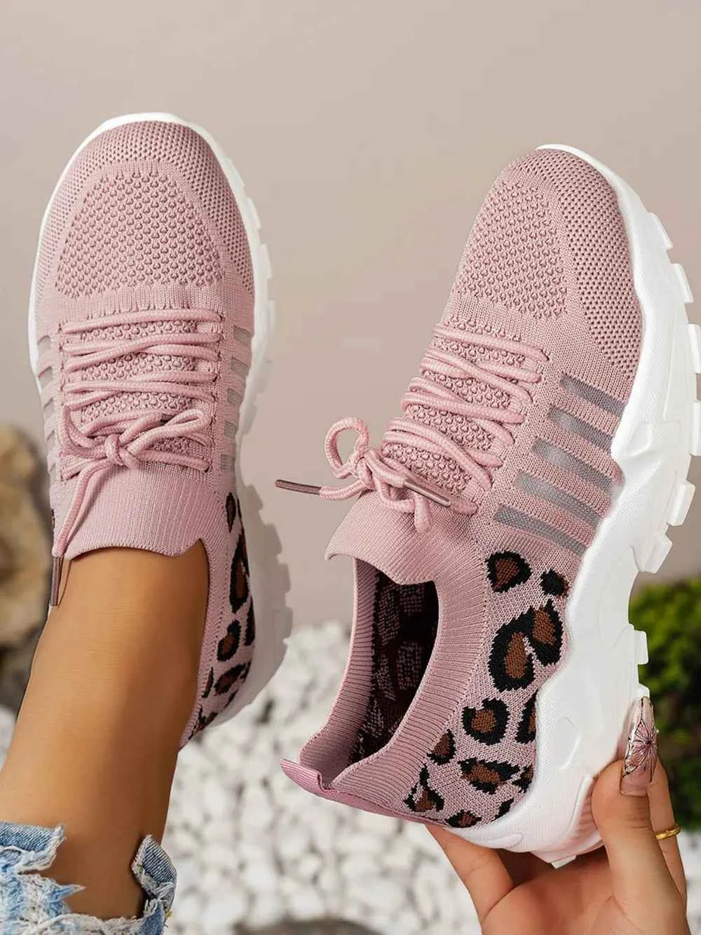 Cutout Leopard Lace Up Mesh Athletic 15c500ea-d9a2-4ca7-bf08-443dc2b73464-Max