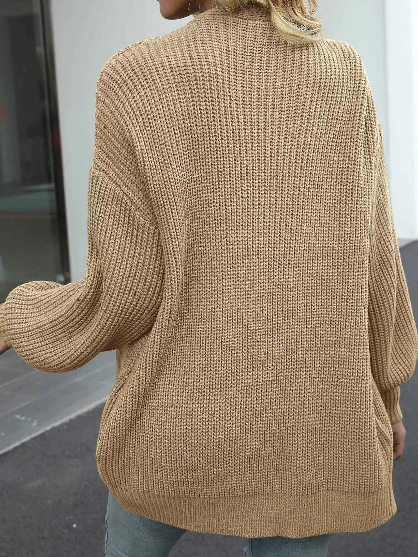 Oversized Chunky Knit Open Front Cardigan 15d89e92d5054b129236e3d9bfee07a6-Max-Origin