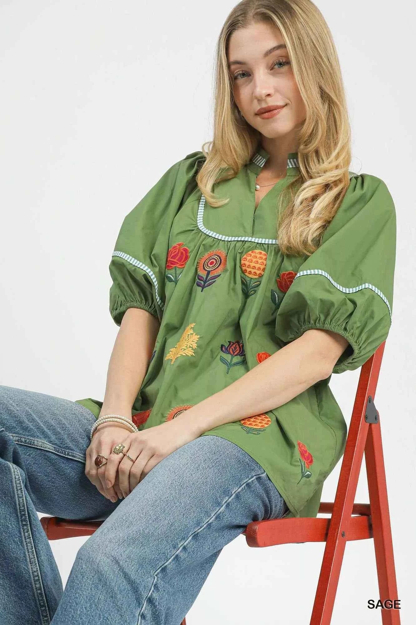 Umgee Embroidered Floral Puff Sleeve Top 15e4a78b-feb2-413e-8006-665fa899eca1-Max-Origin