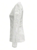 Floral Pattern Lace Single-Breasted Blazer 1607e099aa284338818402cbc8f8ab3d-Max-Origin