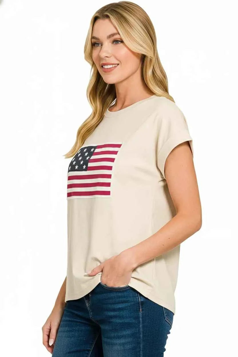 Zenana Full Size US Flag Round Neck Short Sleeve T-Shirt Plus Size 160c480e-496f-4c1c-be08-588e7330bc83-Max-Origin