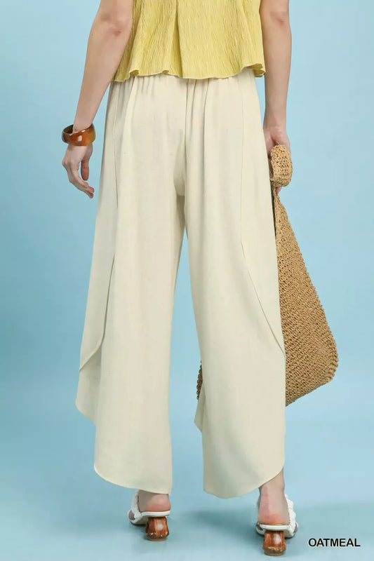 Flowy Asymmetrical Hem Wide Leg Pants 161fbb5c-94a1-4eae-a633-7e0f14212592-Max-Origin