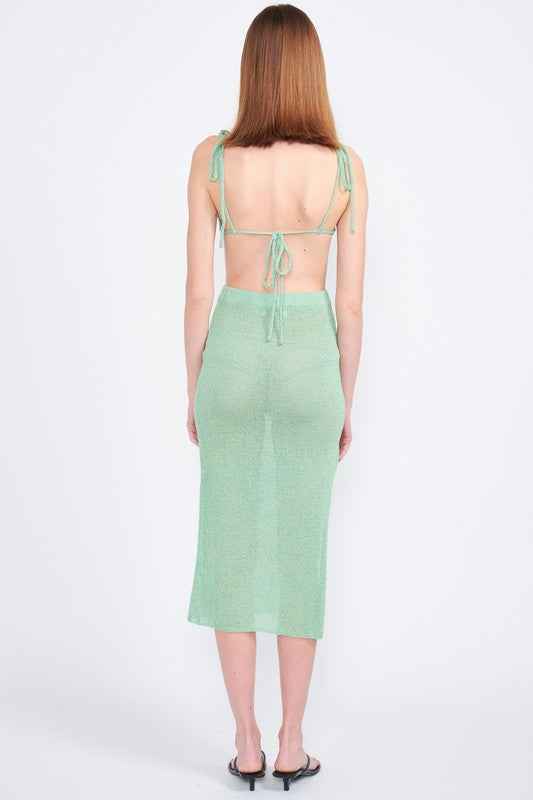 CUT OUT DETAUL MIDI DRESS WITH SHOULDER TIES 16304397_2595b332-97de-43fa-b97f-9638f37fcad2