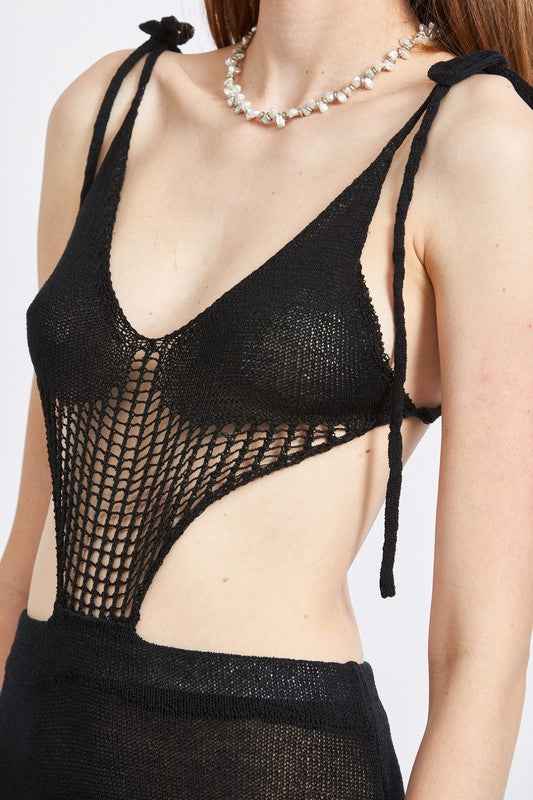 CUT OUT DETAUL MIDI DRESS WITH SHOULDER TIES 16304397_367e2216-7e1f-4bf7-bac4-df27cc94dde0